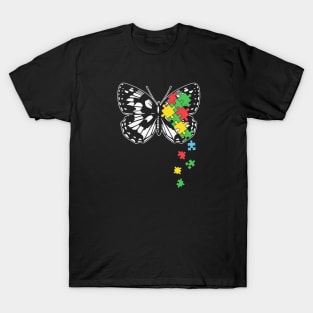 Autism Awareness Hoodie Butterfly Puzzle Gift T-Shirt